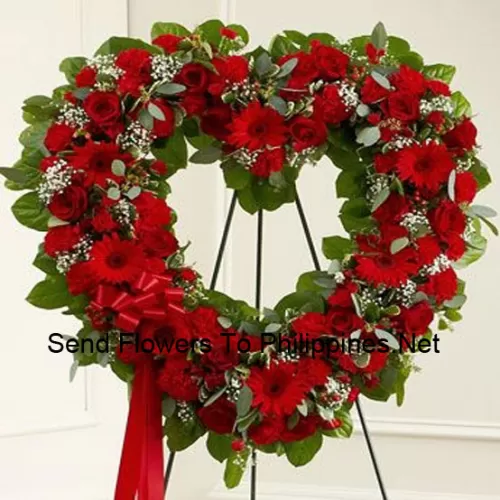 A Beautiful Heart Shaped Wreath That Comes With A Stand (Metro Manila Delivery Only, For Deliveries Outside Manila The Product May Be Substituted With Other Sympathy Arrangement Of Same Value)
