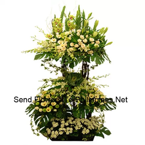 A Tall Arrangement Of Assorted White Flowers (Metro Manila Delivery Only, For Deliveries Outside Manila The Product May Be Substituted With Other Sympathy Arrangement Of Same Value)