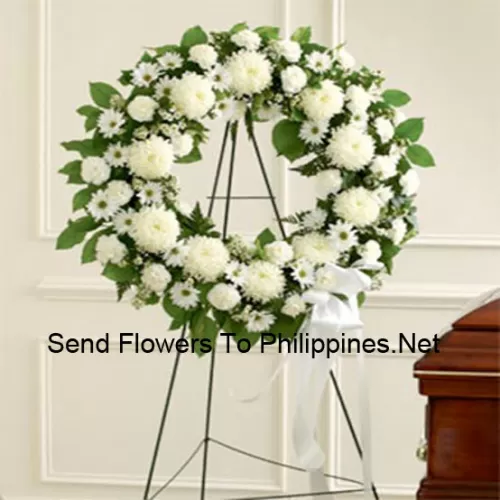 A Beautiful Wreath That Comes With A Stand (Metro Manila Delivery Only, For Deliveries Outside Manila The Product May Be Substituted With Other Sympathy Arrangement Of Same Value)