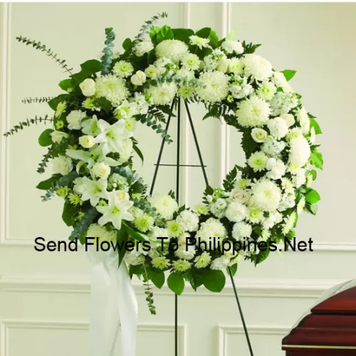 A Beautiful Wreath That Comes With A Stand (Metro Manila Delivery Only, For Deliveries Outside Manila The Product May Be Substituted With Other Sympathy Arrangement Of Same Value)