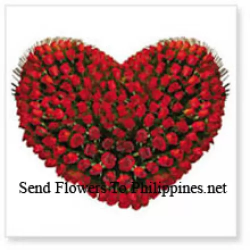 Heart Shaped Arrangement Of 100 Red Roses