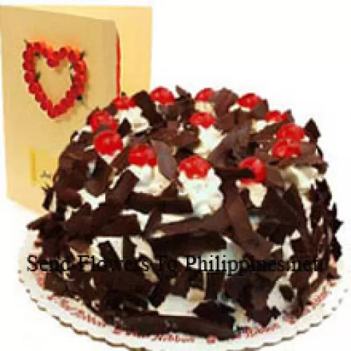 Gâteau croustillant au chocolat de 1 kg (2,2 lb) avec une carte de vœux gratuite